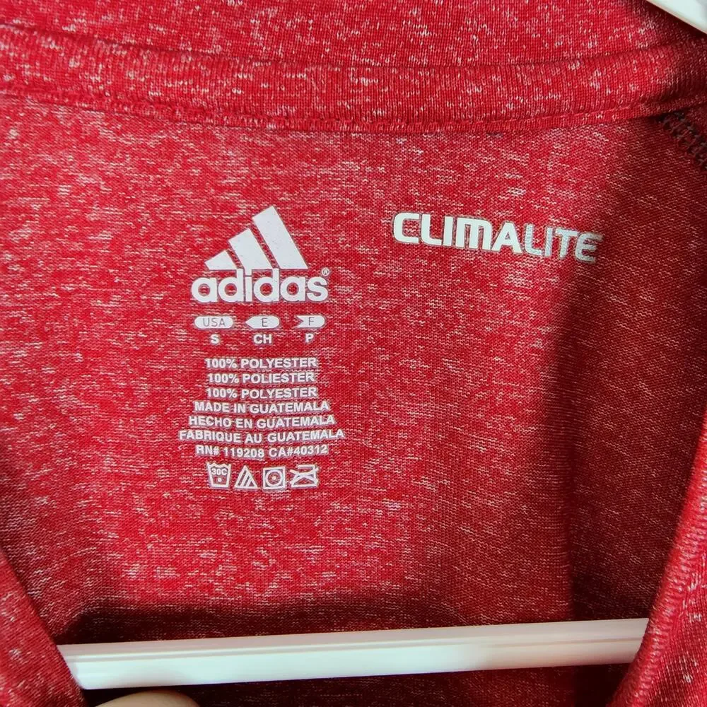 Adidas Mens Louisville Cardinals Shirt Size S Red Long Sleeve Spellout Climalite